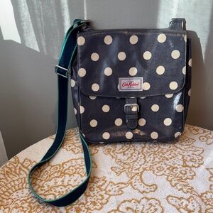 Cath Kidston Navy and Cream Polka Dot Crossbody Bag